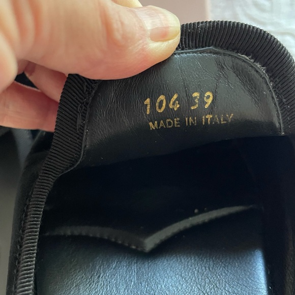 Miu Miu black embroidered velvet mules flats - Picture 4 of 6